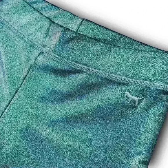 PINK Victorias Secret Holographic Leggings Silver Metallic Shimmer Active‎ Small - Picture 3 of 9